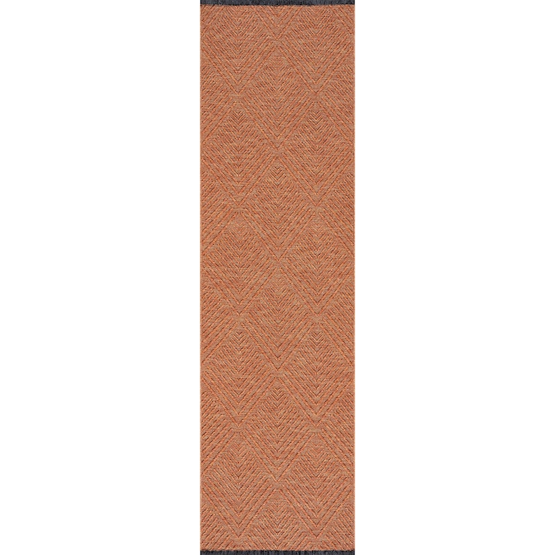 Alameda Solid Color Chevron Machine Washable Indoor Area Rug