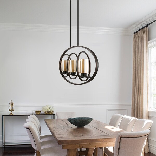 Scala 1-Light Oil Rubbed Bronze/Clear Pendant with Glass Shade by Light Society 