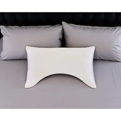 HomeRoots Cotton Latex Foam And Wool Hypoallergenic Ergonomic Queen Size Bed Pillow - Ivory