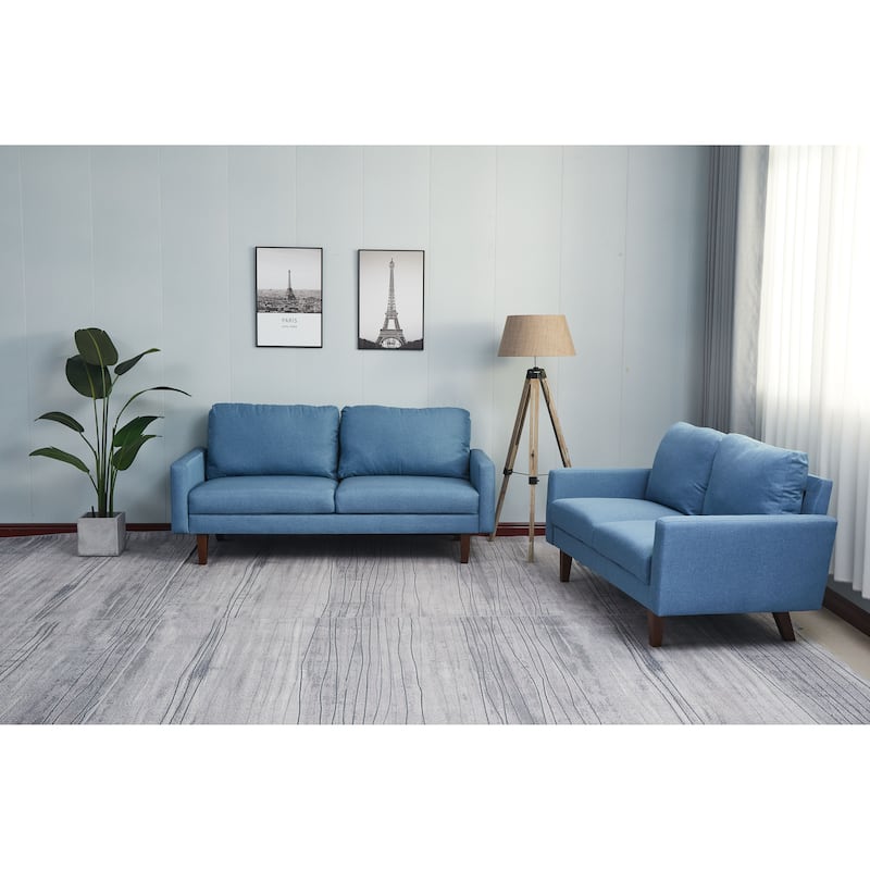 Linen 2 Piece Loveseat and Sofa Living Room Set