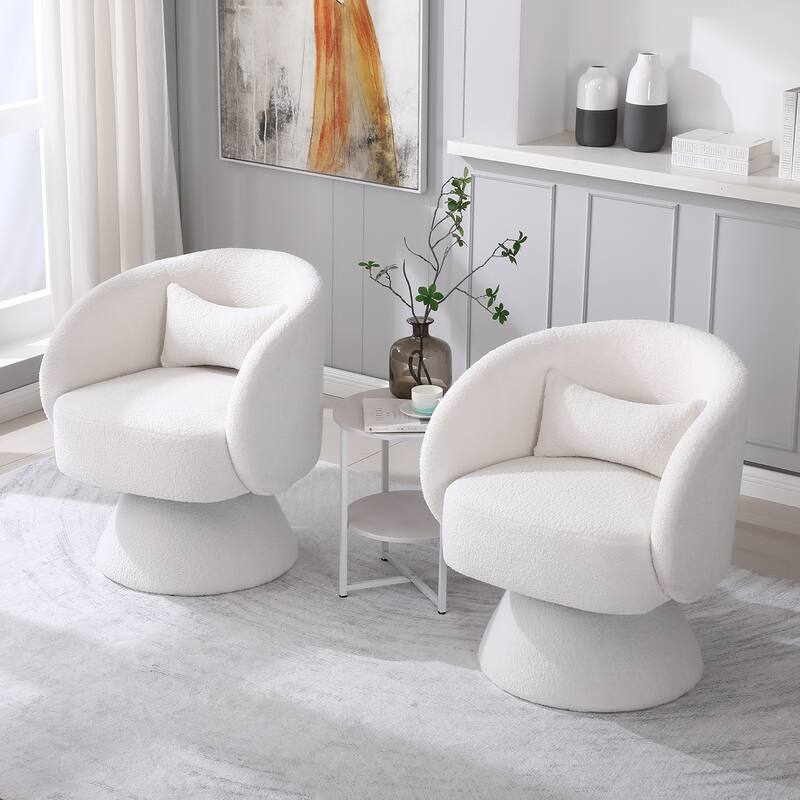 Upholstered Swivel Armchair (Set of 2)