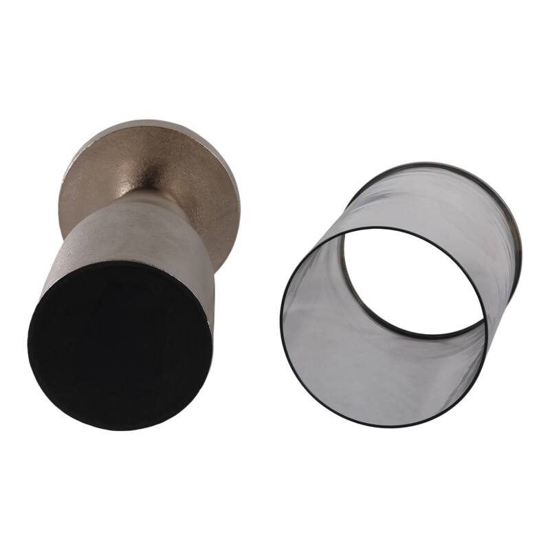 Aluminum Glass Floor Candle Holder Elegant Removable Hurricane