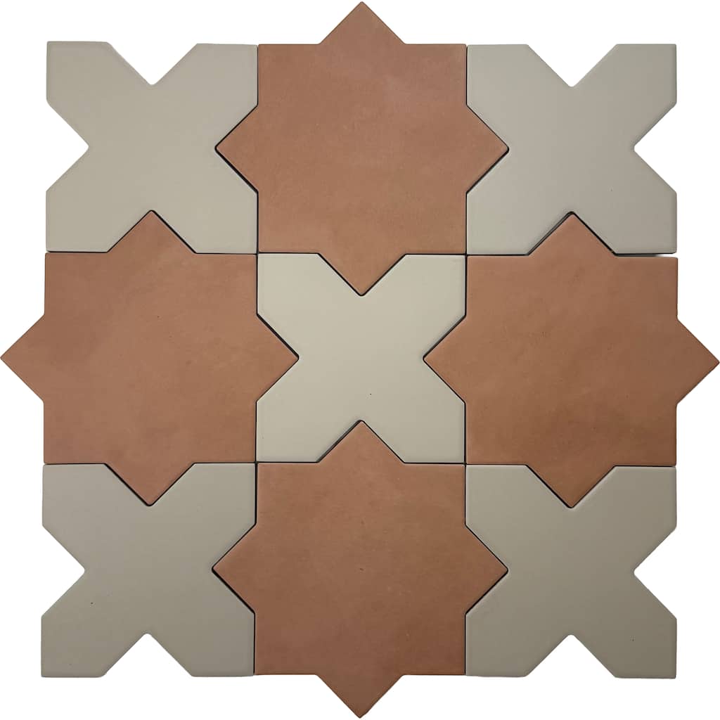 Seville 7" Star with 5" Cross Matte Porcelain Wall and Floor Tile (10.62 sq ft/case) - 68 Pack