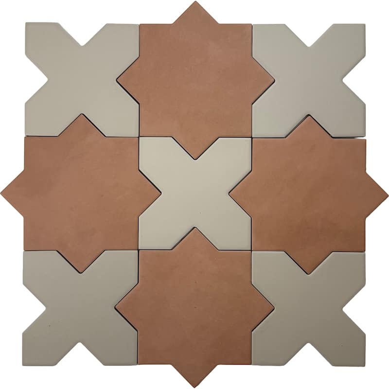 Seville 7" Star with 5" Cross Matte Porcelain Wall and Floor Tile (10.62 sq ft/case) - 68 Pack - Brown/Taupe