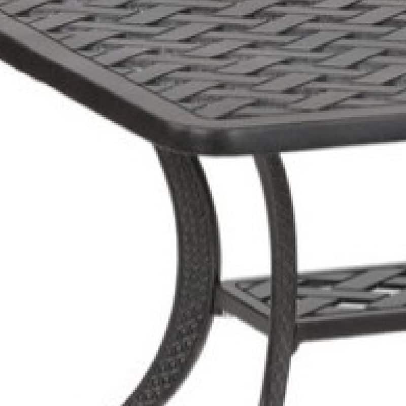 42 Inch Cast Metal Outdoor Patio Coffee Table, Dark Bronze