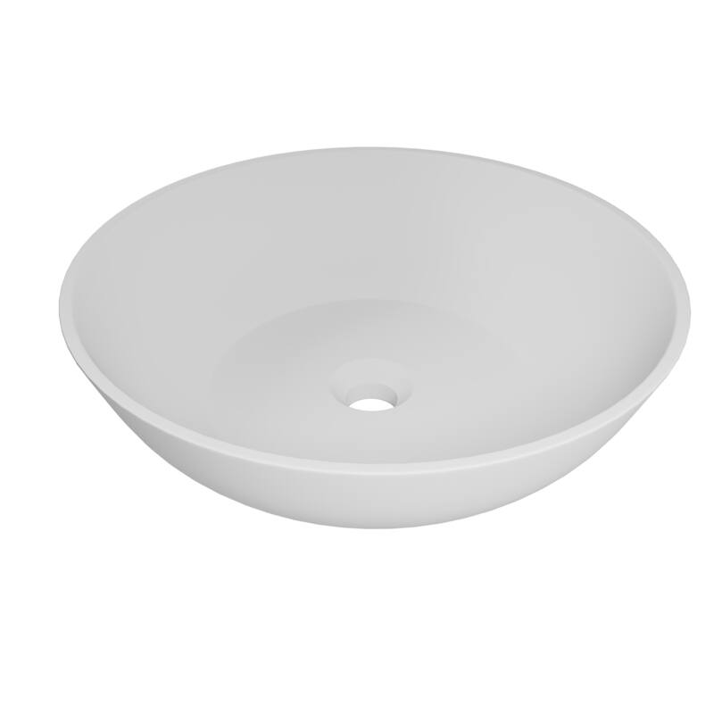 Monty Matte White Round Circle Solid Surface Vessel Sink