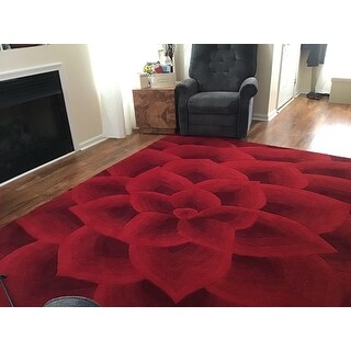 Shop Nuloom Handmade Bold Abstract Floral Wool Area Rug On Sale