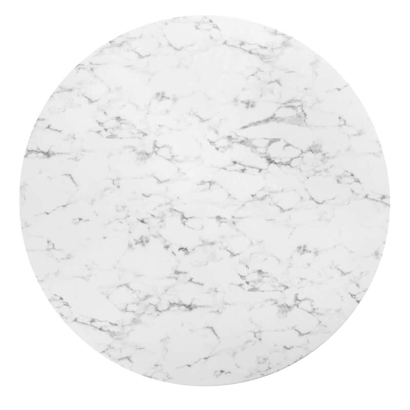 60" Round Artificial Marble Dining Table