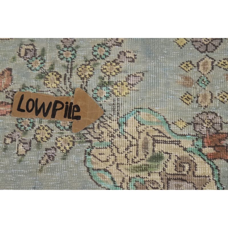 Hand Knotted Oriental 100% Wool Carpet Traditional Medallion Navy Blue & Blues Tabriz Area Rug - 10' 9'' X 7' 8''