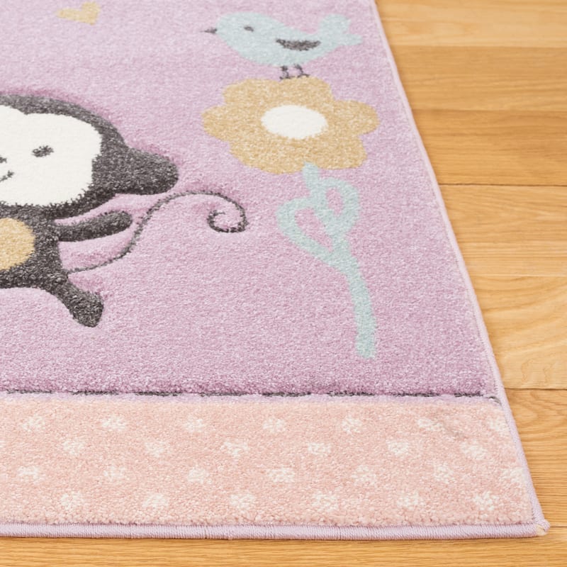 SAFAVIEH Carousel Kids Brandusa Animal Rug - 4' x 4' Round - Purple
