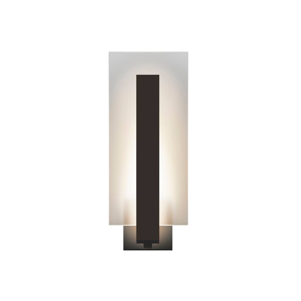 Inside-Out Midtown Tall LED Outdoor Textured Bronze Sconce, Clear Shade