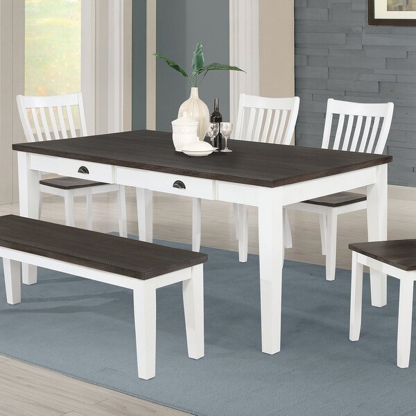 Copper Grove Bellevue Espresso and White 4drawer Dining Table On