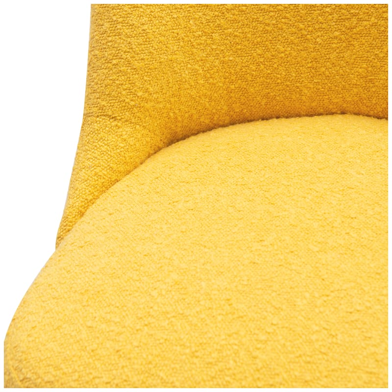 Boucle Polyester Upholstered Swivel Counter Stool - Foot Glides