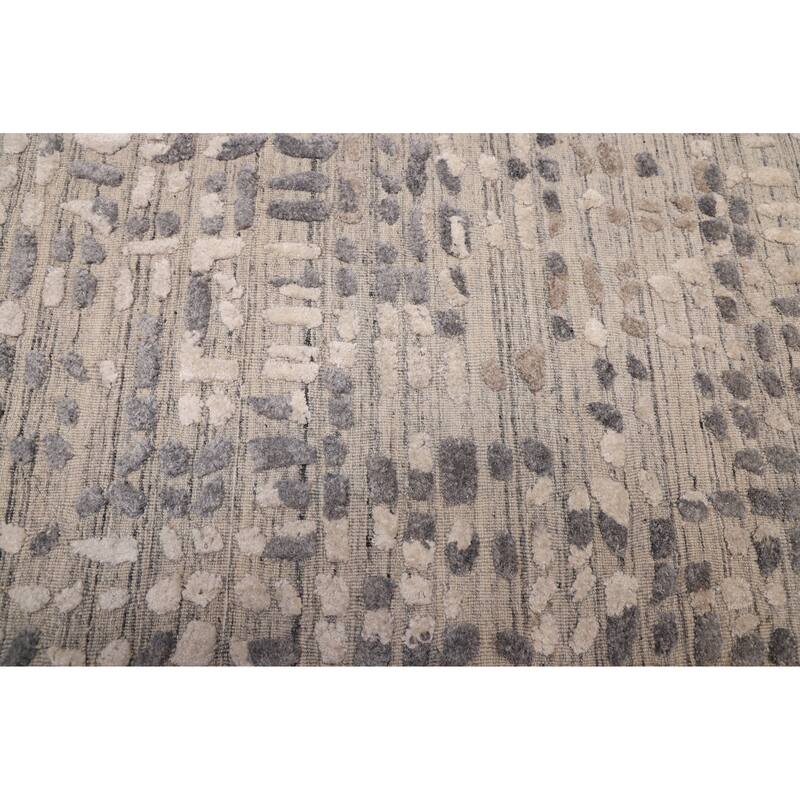 ECARPETGALLERY Hand-knotted Tangier Light Grey Wool Rug - 5'7 x 8'6