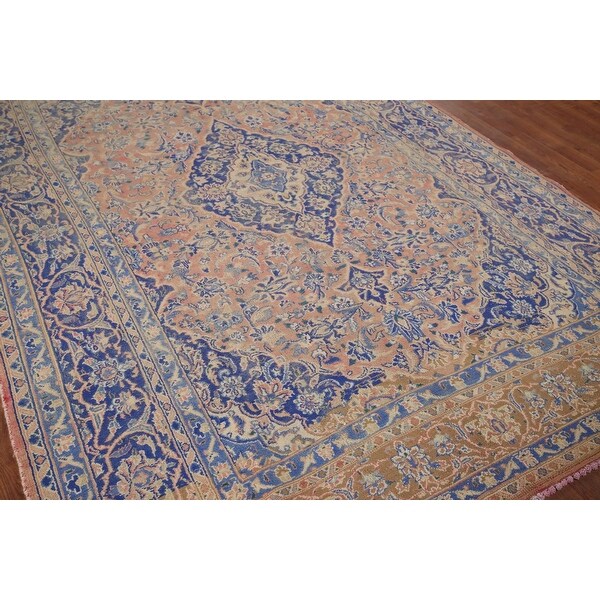 絨毯　mashad carpet Mashad Vintage Persian Area Rug Hand-Knotted Wool Carpet - 6