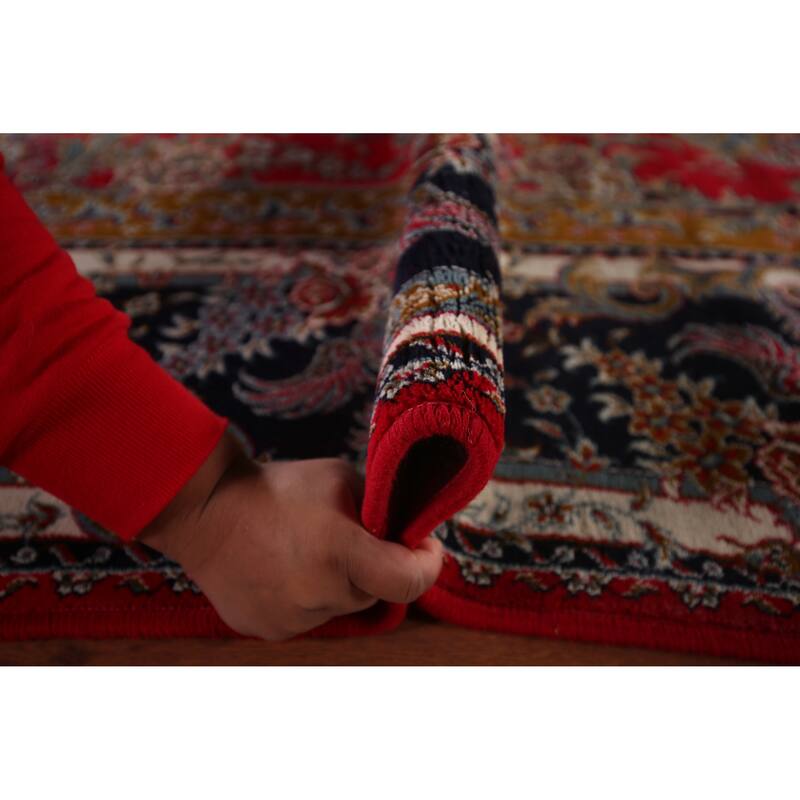 Victorian Style Red Kashan Turkish Area Rug Red Machine Made Carpet - 9'8" x 12'8"