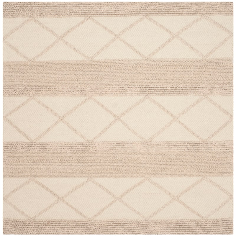 SAFAVIEH Handmade Natura Walfrieda Wool Rug - 8' Square - Beige