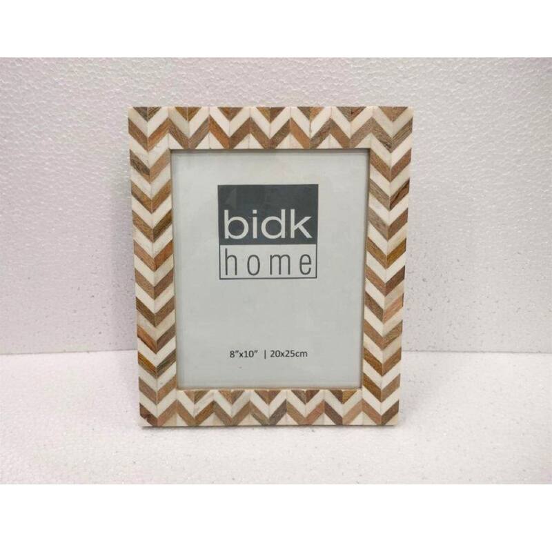 Zig Zag Picture Frame - for 8" x 10" Photo - White and Brown - 8-inchx10-inch