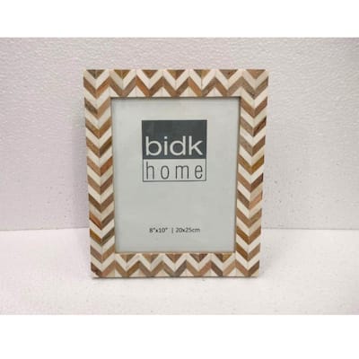 Zig Zag Picture Frame - for 8" x 10" Photo - White and Brown - 8-inchx10-inch