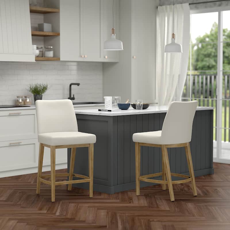 Modern Fabric and Metal 26" Counter Stool, Set of 4