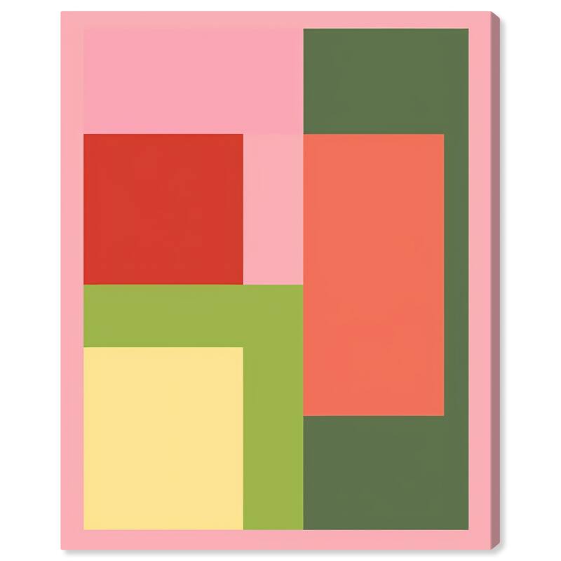 Wynwood Studio Canvas Abstract Art Deco Blocks Pink and Modern & Contemporary Wall Art Canvas Print