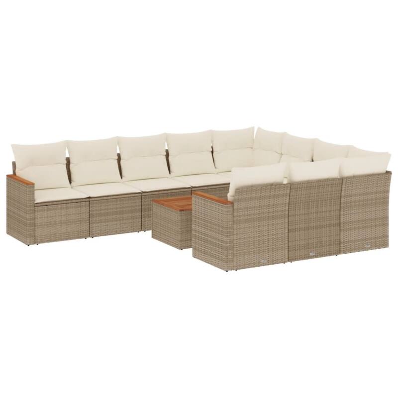 vidaXL Patio Sofa Set with Cushions Outdoor Conversation Furniture Poly Rattan