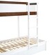 preview thumbnail 15 of 14, Twin Bunk Bed with Trundle, Desk & USB Outlets, Space-Saving Design, White+Walnut