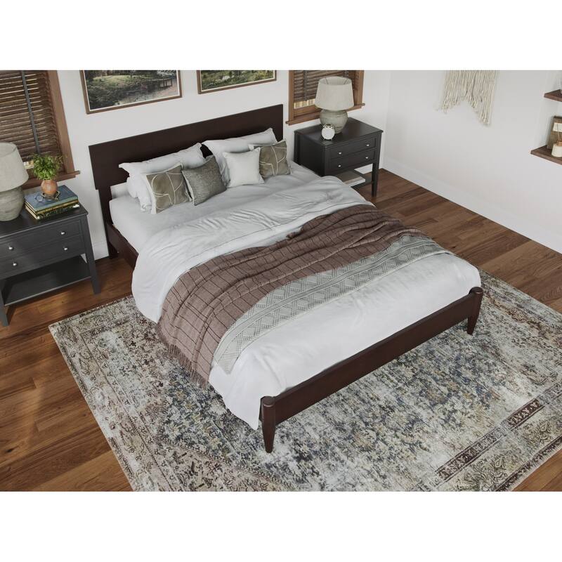 Aria Solid Wood Modern Low Profile Platform Bed