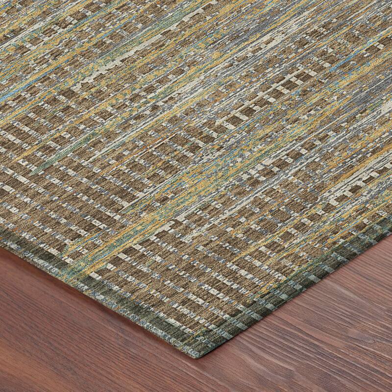 Machine Washable Indoor/ Outdoor Casual Keystone Chantille Rug