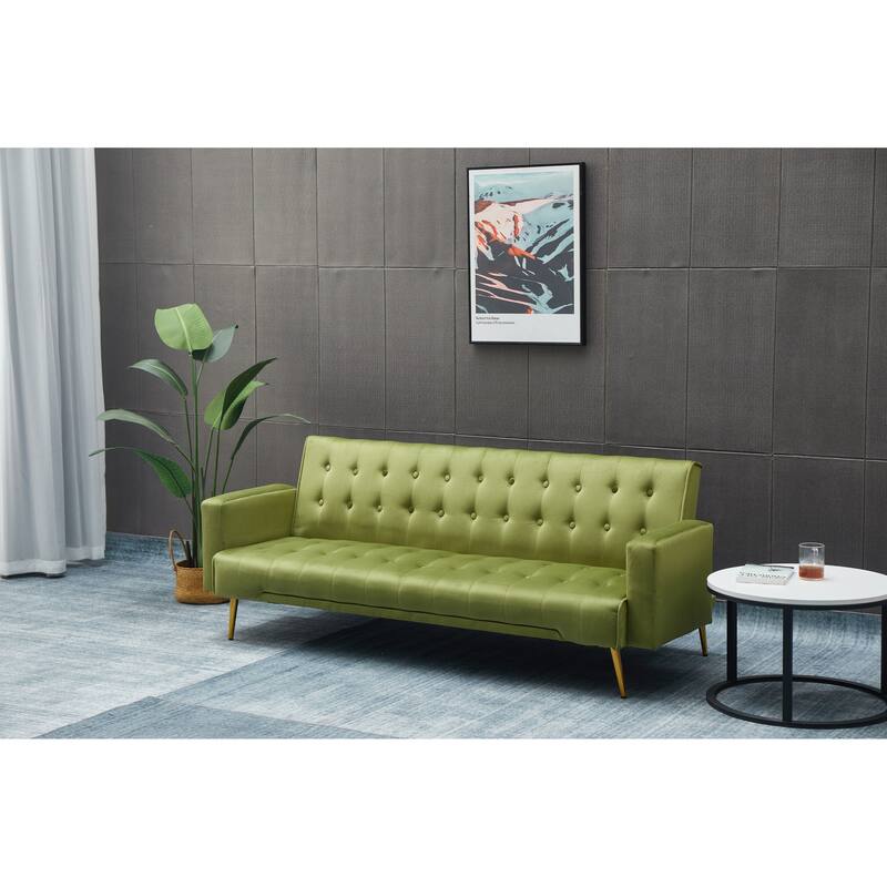 Army Green Solid Wood+MDF Sofa Bed, 75x32x29 inches
