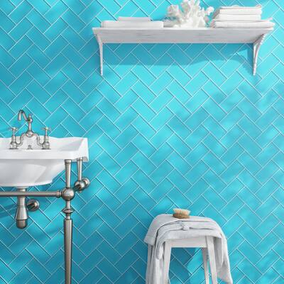 Apollo tile 3" x 6" Colorway Matte Sapphire Blue Glass Tile (5 sq ft/case) - 40 Pack