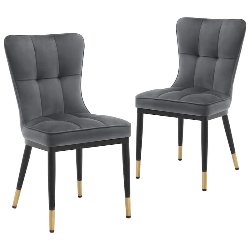 Modern Velvet Upholstered Dining Chairs, Set of 2/4 - 35.8"H x 18.9"W x 23.2"D