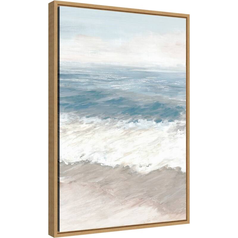 Warm Waves (Beach) by Eva Watts Framed Canvas Art
