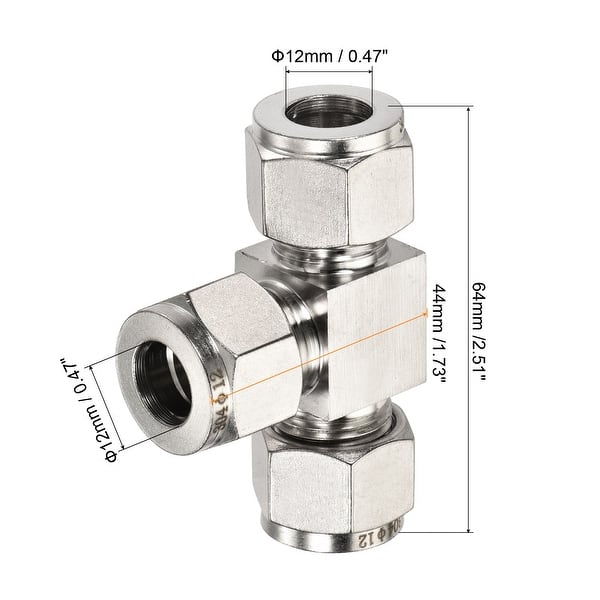 Quick Connect Air Line Compression Fittings Stainless Steel T Type Tee ...