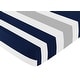 preview thumbnail 3 of 4, Sweet Jojo Designs Fitted Crib Sheet for the Navy Blue and Gray Stripe Collection