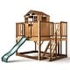 preview thumbnail 11 of 18, 9-in-1 Wooden Playhouse with Slide & Sandbox 110"L x 90.5"W x 98.4"H