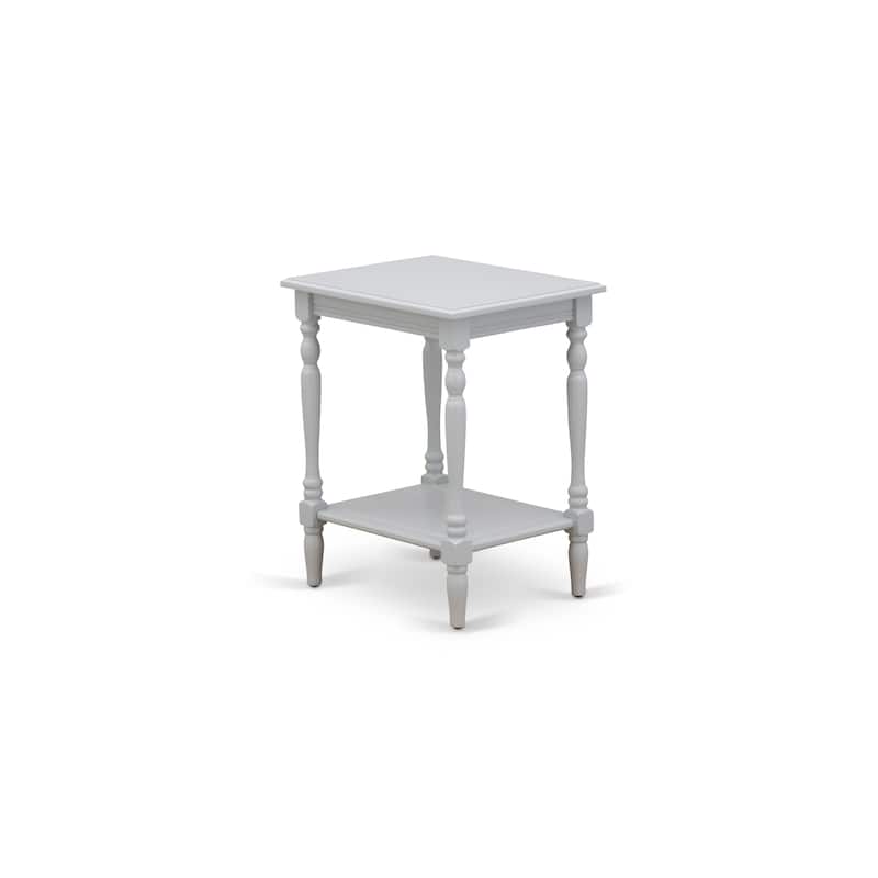 East West Furniture Modern End Table - Rectangle Nightstand with Open Storage Shelf for Bedroom, (Finish Options)