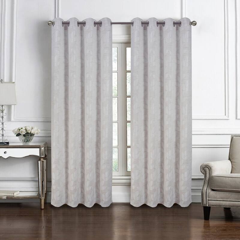 Bridgeport Jacquard Window Curtain Panel 90" - Machine Wash
