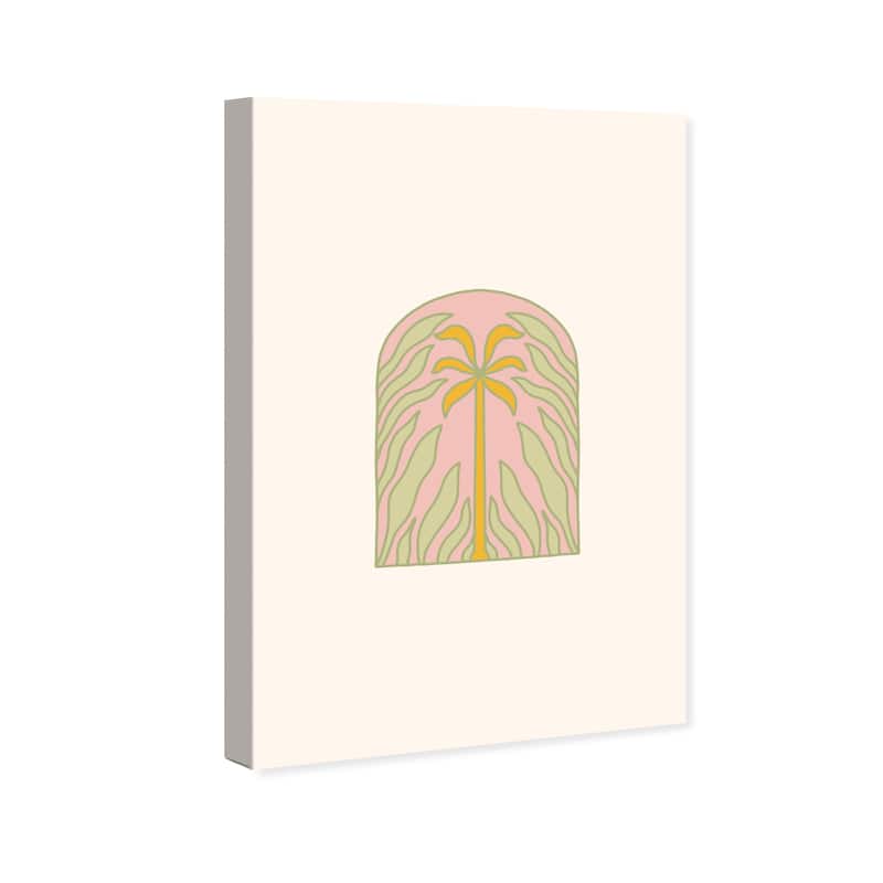Wynwood Studio Canvas Floral and Botanical Palms Paradise Pink and Light Pink Modern & Contemporary Wall Art Canvas Print