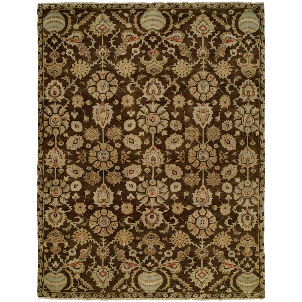 Traditional Multi-Colored Hand-Knotted Wool Area Rug