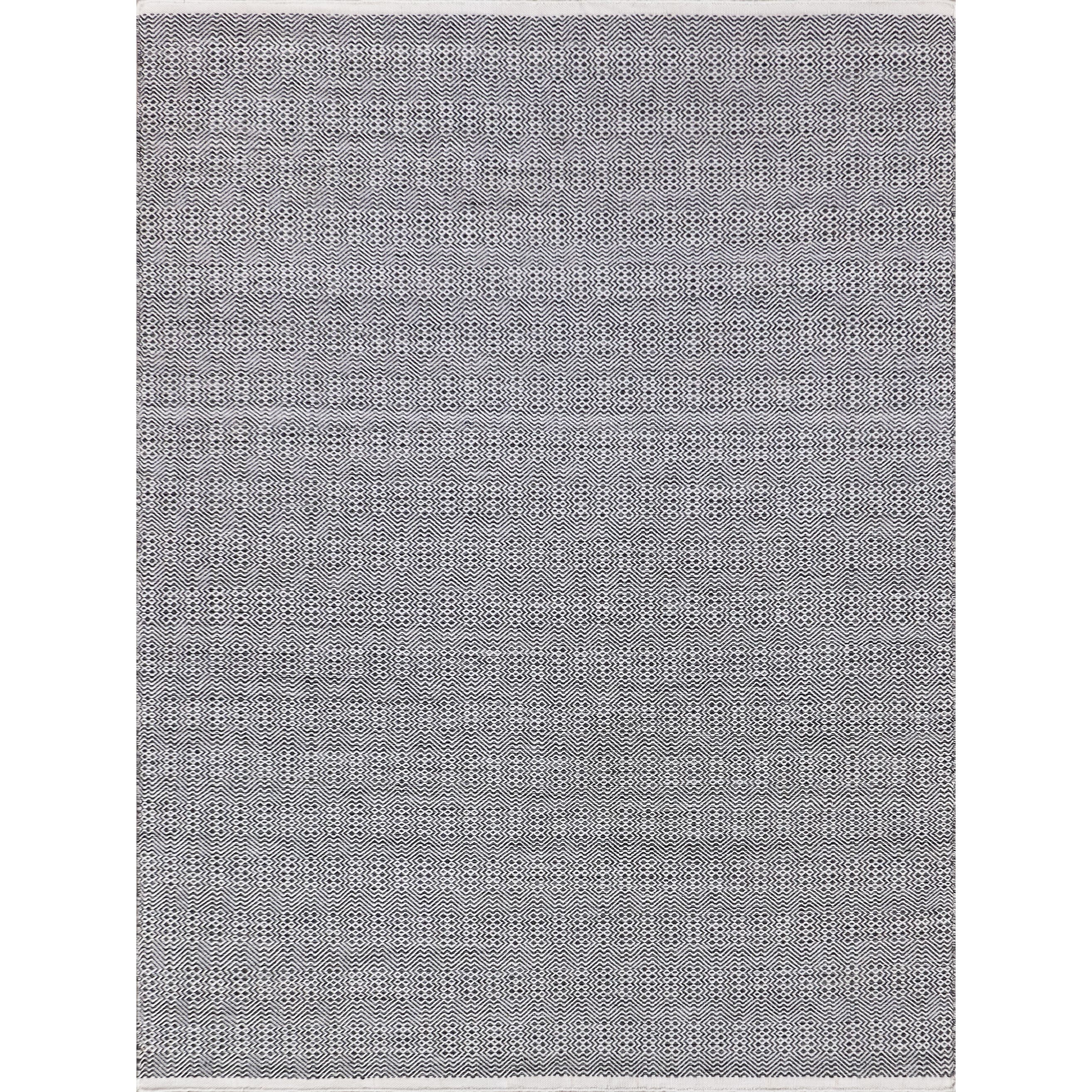 Echo Indoor/Outdoor Flatweave PET yarn Ivory/Black Area Rug.