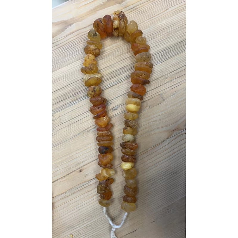 Artissance 15"W Long Africa Raw Ember On String - Large - Yellow