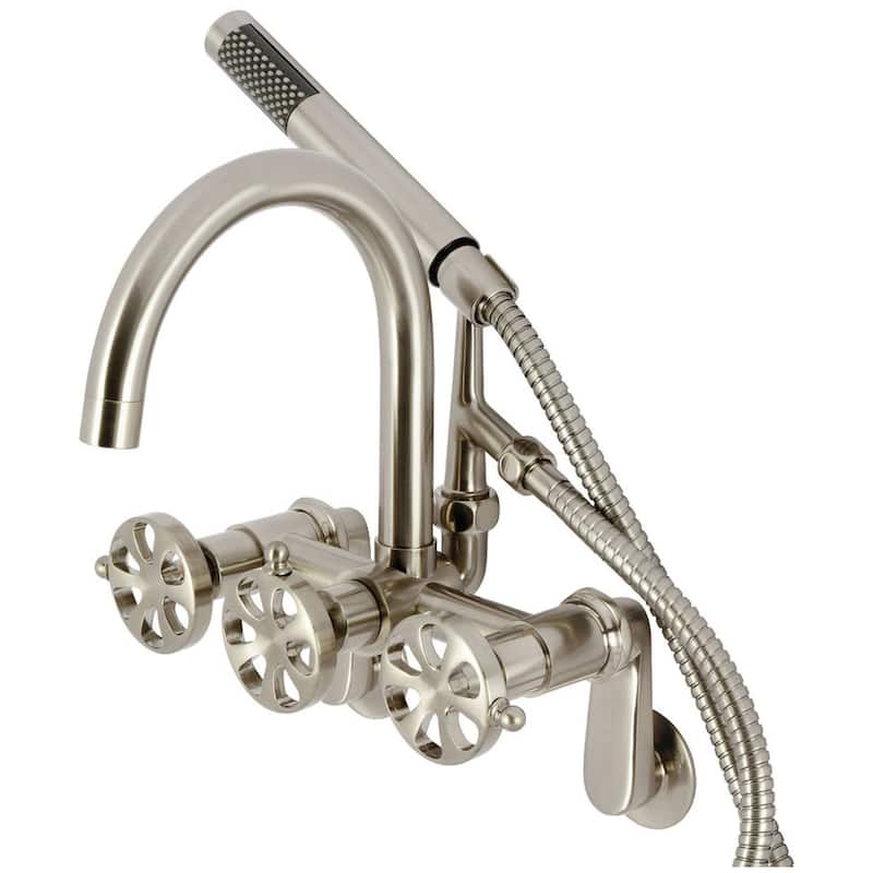 Kingston Brass AE815.RX Belknap Wall Mounted Tub Filler with Built-In - Brushed Nickel