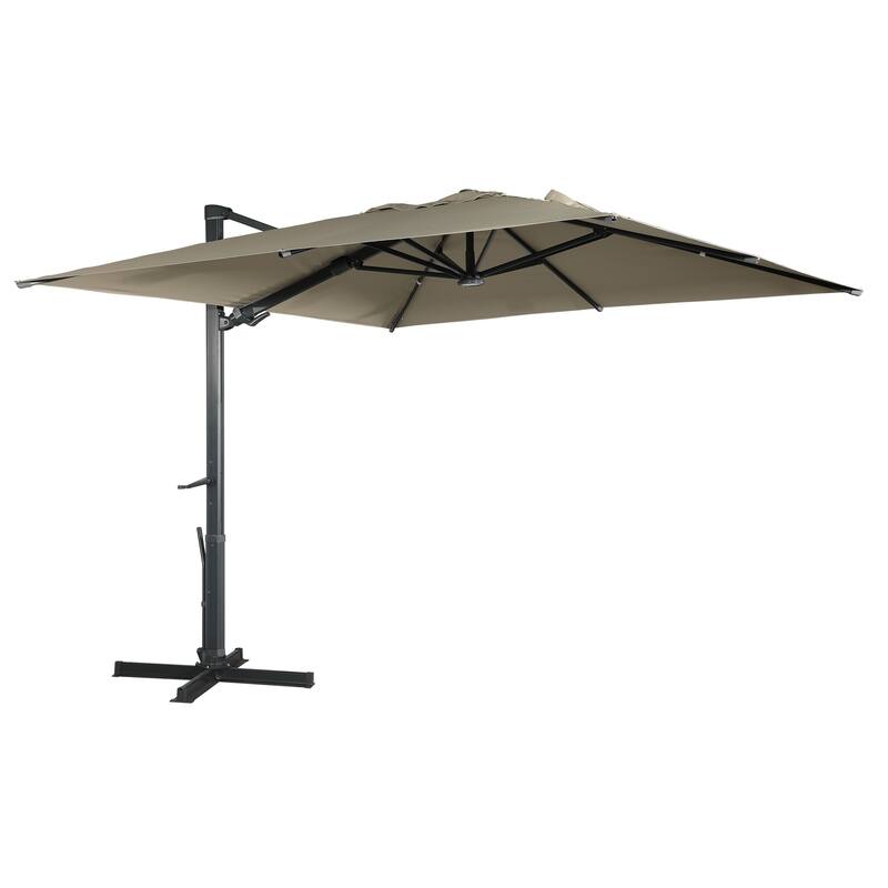 10FT Cantilever Umbrella Rectangular Crank Market Umbrella - Tan