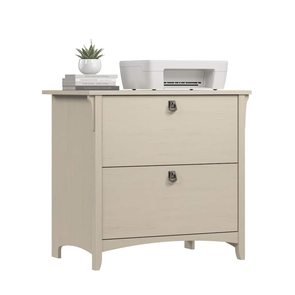 Bush Furniture Salinas Lateral File Cabinet in Antique White