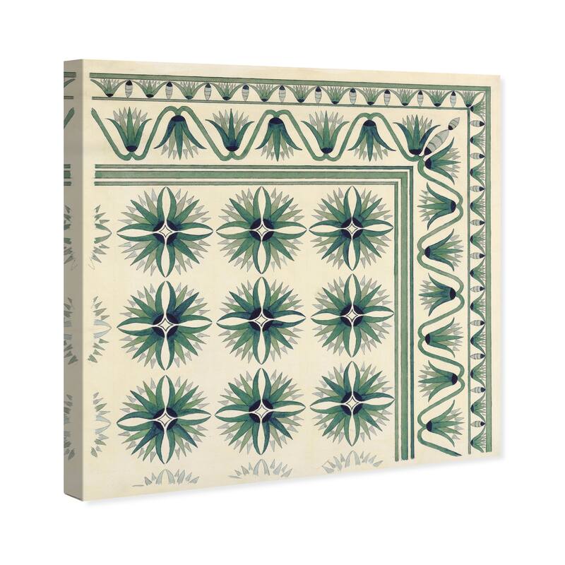 Wynwood Studio Canvas Abstract Floor Covering Green White and Traditional Wall Art Canvas Print