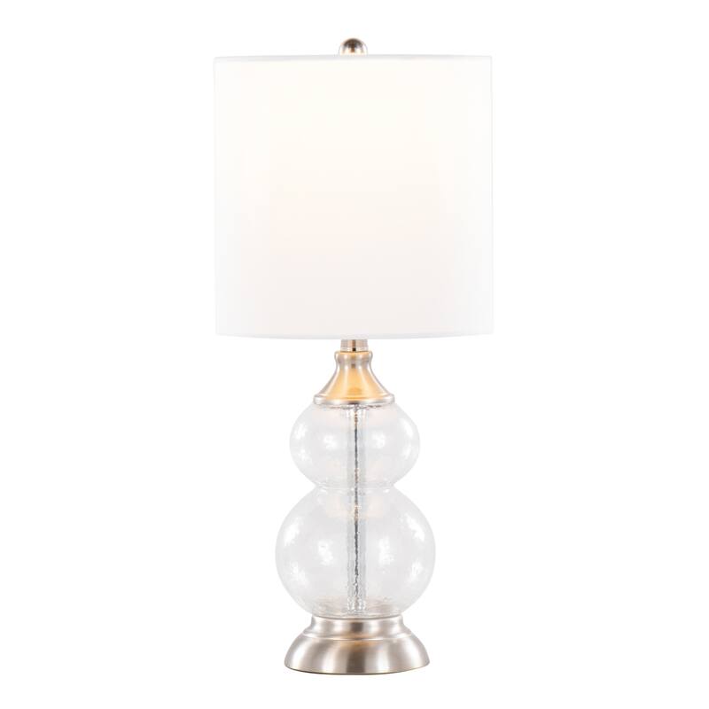 Belle 20.75" Wrinkle Glass Accent Lamp with Linen Shade (Set of 2)