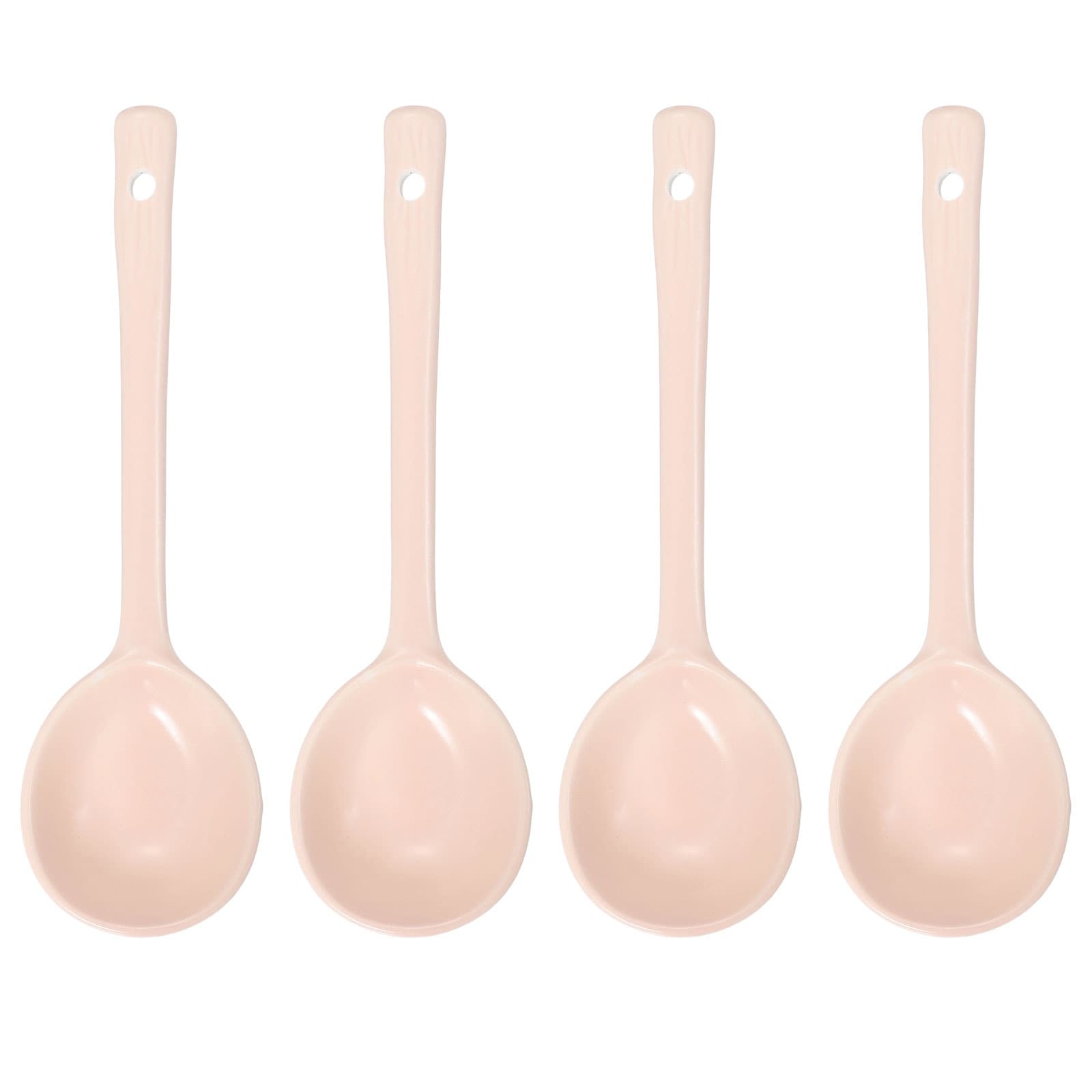 Ceramic Soup Spoons, Long Handle Dinner Serving Spoon for Noodles