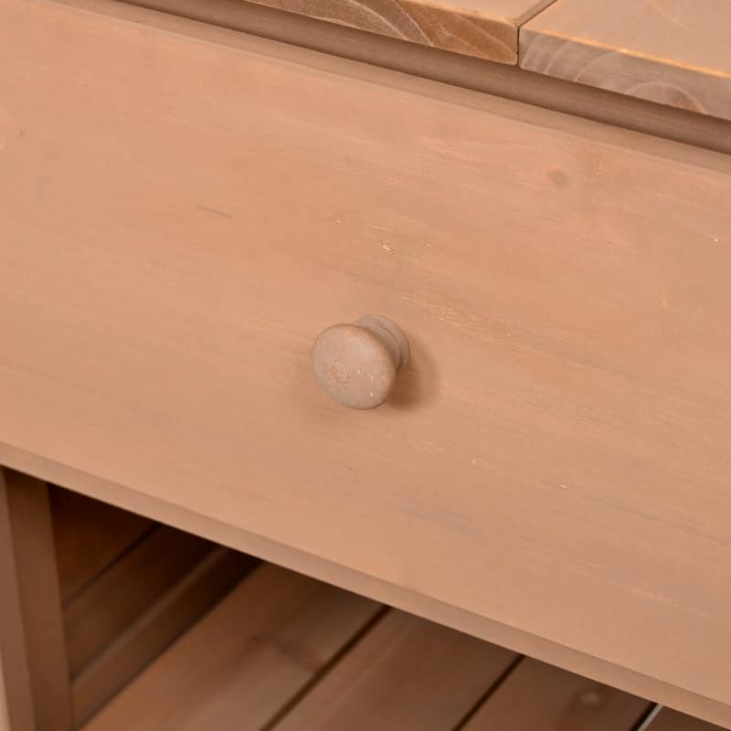 Roomfitters Outdoor Potting Bench Table, Solid Fir Wood with Hutch, storage units & Adjustable Shelves for Planting