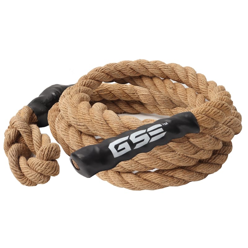 GSE™ 1.5" Gym Climbing Rope, Workout Rope for Indoor/Outdoor and Home Workouts. Great for Climbing Exercises, Strength Training - 25-ft